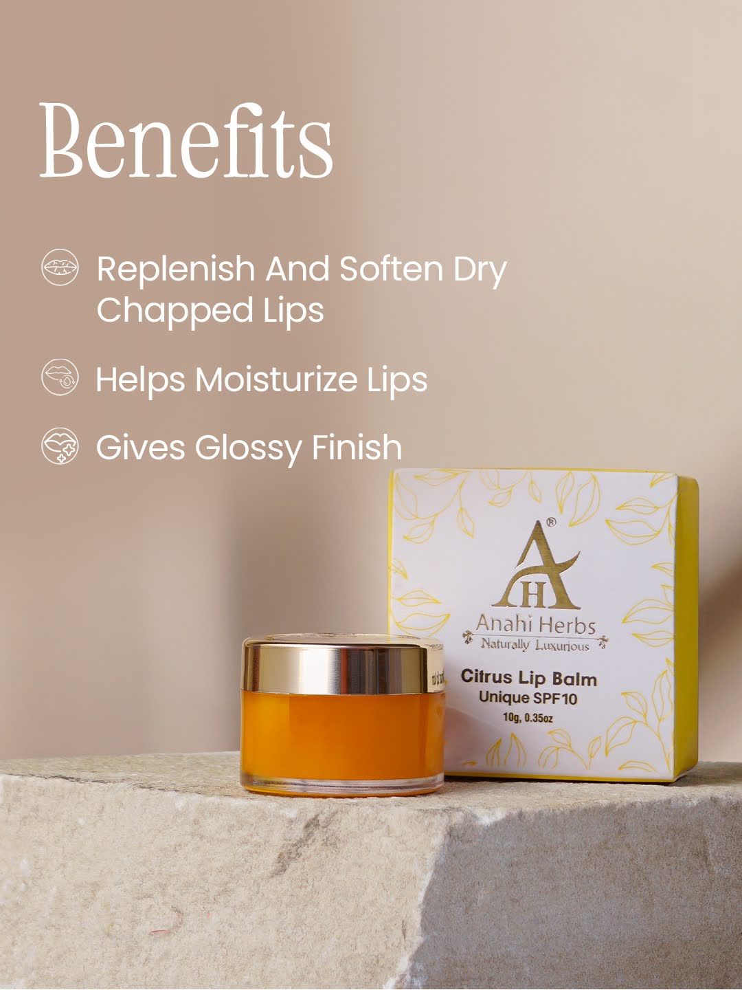 Citrus Lip Balm - Unique SPF 10 - Anahiherbs