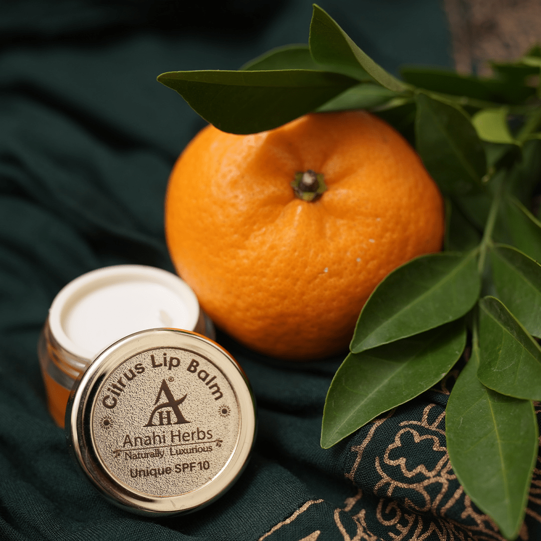 Citrus Lip Balm - Unique SPF 10, Moisturize and protect dry lips - Anahiherbs