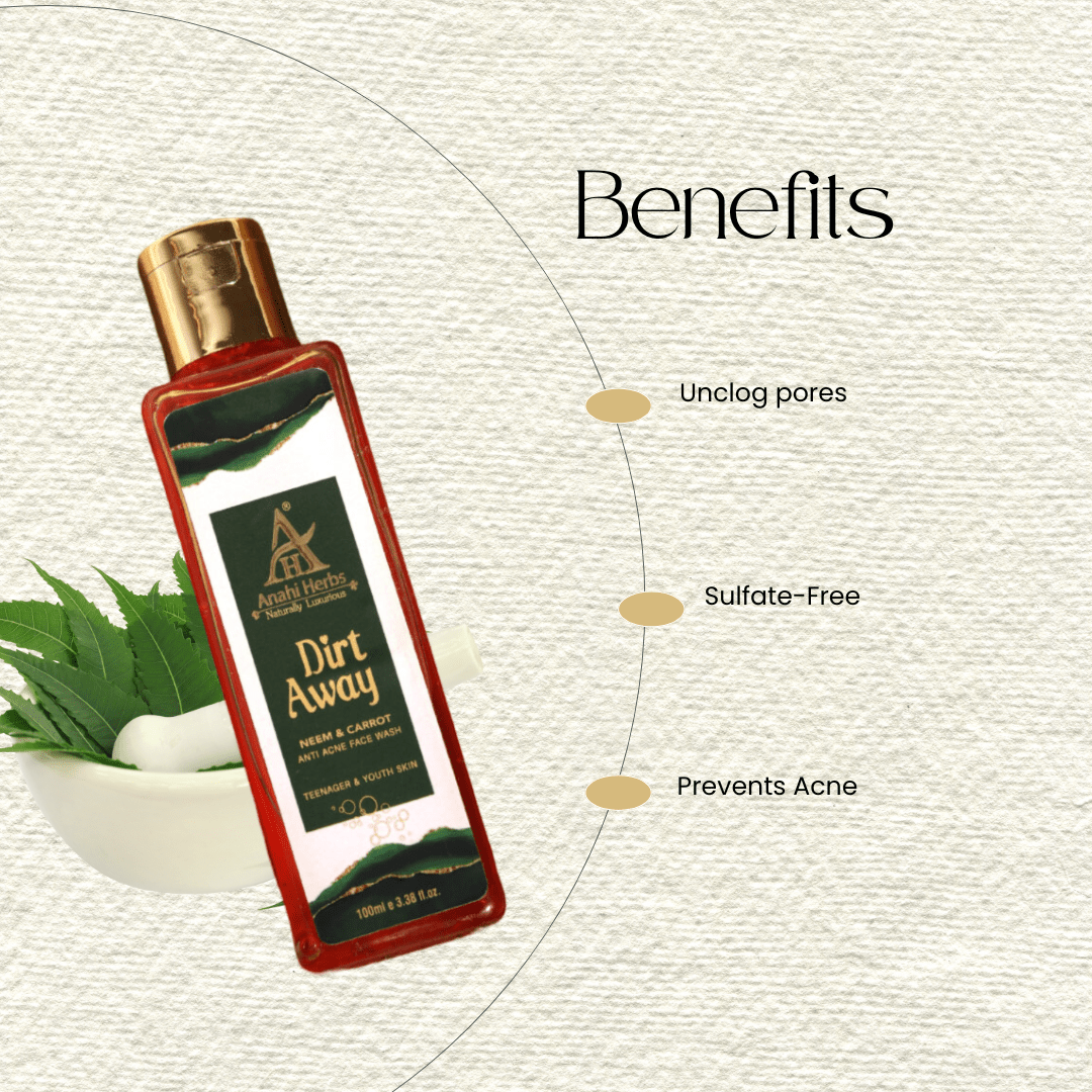 Dirt Away - Anti acne Face wash, Neem & Carrot - Anahiherbs