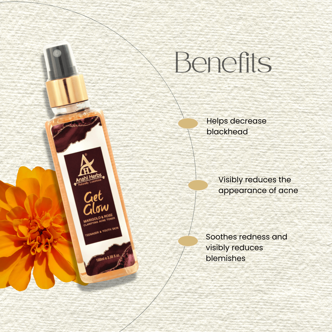 Get Glow - Clarifying Acne Toner, Marigold & Rose - Anahiherbs