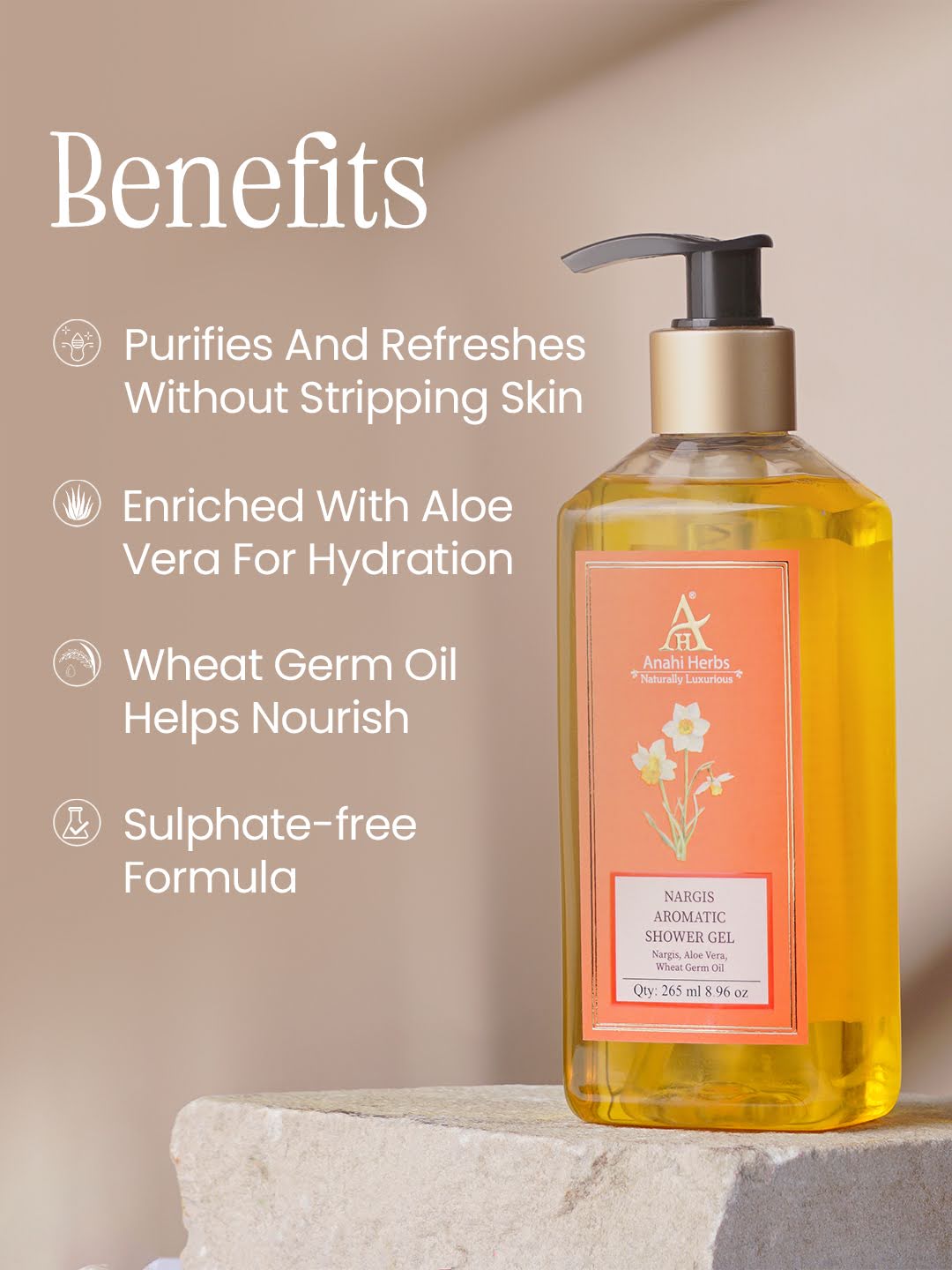 Nargis Aromatic Shower Gel - Anahiherbs