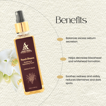 Panch Dhara - Soothing & Hydrating Toner, Vetiver & Naroli - Anahiherbs