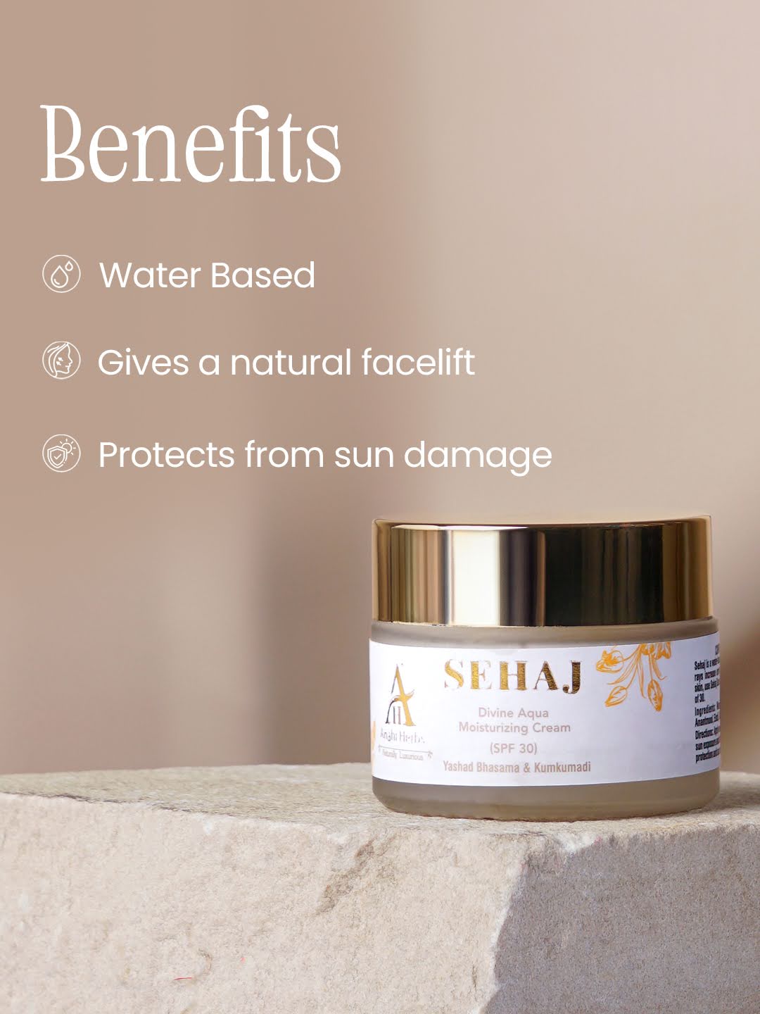 Sehaj - Divine Aqua Moisturizing Cream with with SPF 30 - Anahiherbs