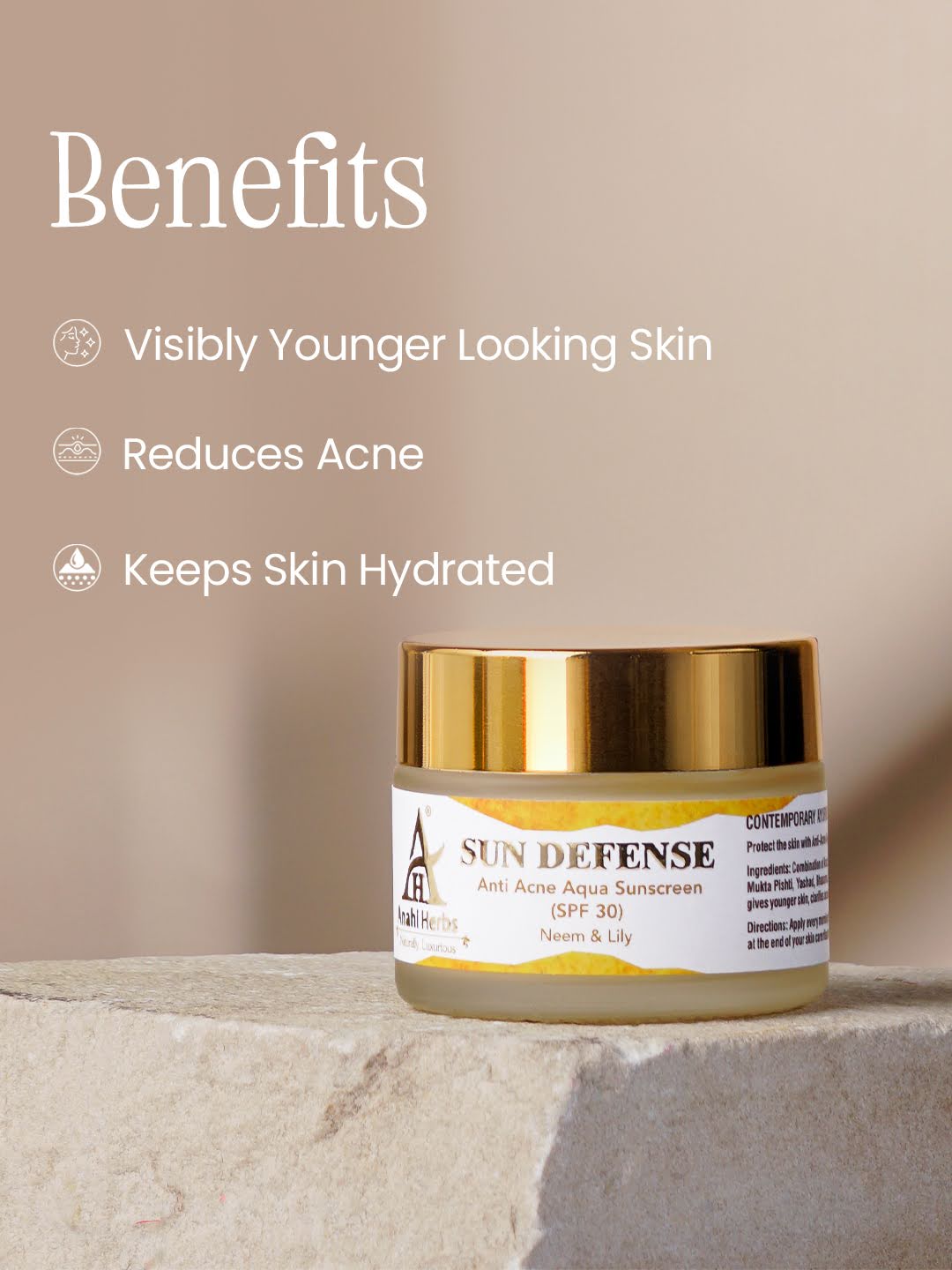 Sun Defence - Anti Acne Aqua Moisturiser Sunscreen with SPF30 - Anahiherbs